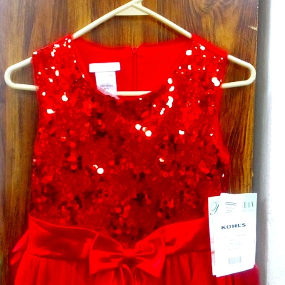 Bonnie Jean Festive Holiday Dress Size 14 1/2